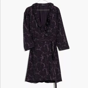 Madewell ruffled wrap dress in floral jacquard